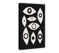 Bohemian Black And White Eye Art Canvas Poster Bedroom Decor Landscape Office Room Decor Gift 12x18inch(30x45cm)