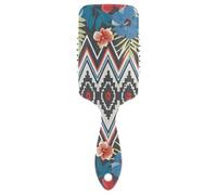Bohemian Blue and Red Patterns cute wet hair brush Designed scalp massaging for thick hair for Effortlessly Defined Curls & Waves with Ergonomic handle