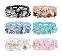 Bohemian Bracelet Sets for Women - 6 Sets Stackable Stretch Bracelets Multi-color Boho Jewelry for Women Hippie Bracelets Dainty Jewelry, Stretch, Plastic, no gemstone