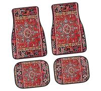 Bohemian Car Mats, Compact Front Rear Set, 26.77x17.32in Heavy Duty Rugs, Authentic Non-Slip Backing, Retro Boho Design for Car, Vehicles, Truck Interior Decorations