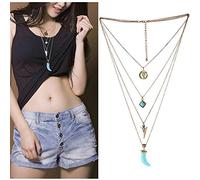 Bohemian Choker Necklace Multilayer Beads Boho Alloy Chain Necklaces Women Jewelry Accessories Gift