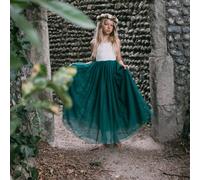 Bohemian Classic Dress - Hunter Green UK Flower Girl Boutique Dark Green 13-14 Years