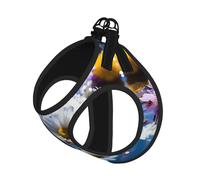 Bohemian Colored Flower Print Pet Leash Vest Soft Adjustable Step in Puppy Vest Outdoor Walking with Leash