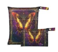 Bohemian Colored Tarot Astrological Butterfly waterproof small dry bags 2 Pack travel essentials for baby with handles for baby diapers, pool