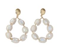 Bohemian Colorful Beaded Earrings for Women Trendy, Handmade Braided Retro Drop Dangle Earrings Exaggerated Statement Jewelry for Women And Girls White