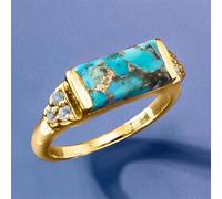 Bohemian Copper Ring with Turquoise Stone - Rust-Resistant Golden Color Plated, Fashion Ring for Men & WomenJewelry for Weddings, Parties, Christmas & Thanksgiving Accessory