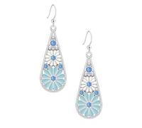 Bohemian Crystal Teardrop Pendant Earring,Jewelry Gift for Women, One Size, Metal, No Gemstone