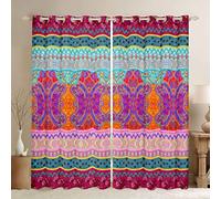 Bohemian Curtains for Bedroom Boho Exotic Style Curtain Soft Lightweight Gorgeous Southwestern Window Treatment Bedroom Decor Cute Lovely Ethnic Butterfly W52*L63