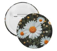Bohemian Daisy Badge Badge Metal Round Pins, Lightweight Brooch for Backpack, Fashion Button Pins Badges for Shirts, Jackets, Shawl Coat, Unisex, 20pcs, Tinplate, metal round pins
