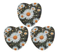 Bohemian Daisy Badge Car Air Freshener, 3 Pcs Love form Hanging Air Freshener Cards, Long Lasting Fragrance Scented Cards for Car, Home, Office White-style