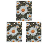 Bohemian Daisy Badge Car Air Freshener, 3 Pcs Square Hanging Air Freshener Cards, Long Lasting Fragrance Scented Cards for Car, Home, Office Black-style