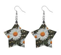 Bohemian Daisy Badge Wooden Earrings for Women, Vintage Elegant Wood Jewelry, Lightweight Earrings for Wedding, Party, Everyday Jewelry Gift, Apricot shaped, Wood, wood