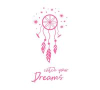 Bohemian Dream Catcher Capture Your Dreams Fine Carving Stickers 54.4x110.7cm Multi Color Selection Pink