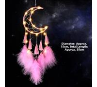 Bohemian Dreamcatcher with Real Feathers and White Pearls, Handcrafted Shell Wind Chime for Bedroom Meditation Decor, 30 x 11 cm(T)