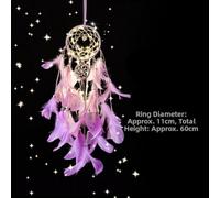 Bohemian Dreamcatcher with Real Feathers and White Pearls, Handcrafted Shell Wind Chime for Bedroom Meditation Decor, 30 x 11 cm