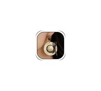 Bohemian Earrings for Women Oversized Black Brown Circle Dangles with Cream Shell Inspired Center for Resort and Artful Outfits, M, Resin, No Gemstone