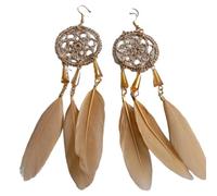 Bohemian Earrings Pendants Fringe Drop Dangle Earrings 1 Pair Dangling Jewelry Beautiful with Dream Catcher Design Birthday Gift Brown