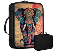Bohemian Elephant Bible Bag Large Bible Case Cover for Women Men, Multi-Functional Church Bag Bible Protector with Handle Zippered Pocket Christian Gift Bible Study Supplies
