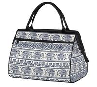 Bohemian Elephant Ethnic Print Gym Bag for Women Men Travel Sports Duffel Bag with Trolley Sleeve Waterproof Sports Gym Bag Weekender Overnight Bag Carry On Tote Bag for Travel Gym Sport, A-033, A