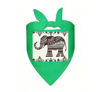 Bohemian Elephant Pattern Dog Bandana, Classic Plaid Dog Bandanas for Small Medium Large Dogs, Adjustable Washable Cotton Pet Scarf, Reversible Triangle Bibs for Puppy Dogs Cats Birthday Party Daily W