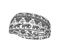 Bohemian Elephant Pattern Print Headbands for Men Women Sweat Bands Sports Yoga Gym Running Elastic Sweatband