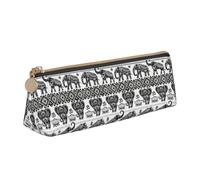 Bohemian Elephant Pattern Print Student Pencil Case Large Capacity Triangle Pouch Daily Essentials School College