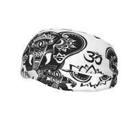 Bohemian Elephant Pattern Print Style Functionality Sports Sweatband For Men Women Stretchy Breathable Headband