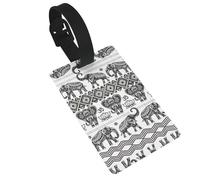 Bohemian Elephant Pattern Printed Backpack ID Labels Versatile Suitcase Tags for Golf Bags and Musical Instrument