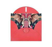 Bohemian Elephant Pattern Printing Holiday Happy Birthday Cards Gift With Envelope And Note Tag For Women Men Wife Mom Husband