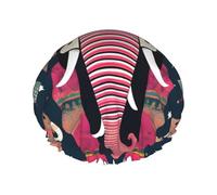 Bohemian Elephant Pattern shower caps with a double layer of, hold your hair well whether using them while showering or taking bath.