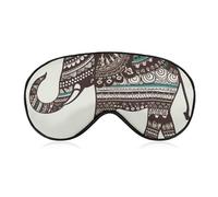 Bohemian Elephant Pattern Sleep Mask,Adjustable Strap Sleeping Mask, Complete Light Blocking Sleep Shade Cover,Soft Breathable Comfortable Blindfold for Women and Men