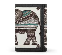 Bohemian Elephant Pattern Wallet,Credit Card Holder,Three-fold Wallet for Passport Covers, Purse Passport Bag for Men Women
