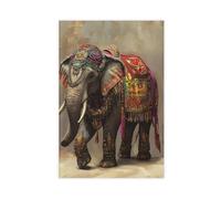 Bohemian Elephant Poster Canvas Poster Wall Art Decor Print Picture Paintings for Living Room Bedroom Decoration 16x24inch(40x60cm)