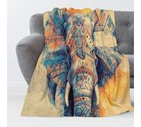 Bohemian Elephant Printed Flannel Blanket Throw, Cosy Soft Throw Blanket Hug Blanket Home Decor For Bed, Sofa, Couch, Car And Travel (African Animals,50"X60")