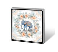 Bohemian Elephant with Mandala Square Badge Pin Metal Memorial Brooch Button Lapel Pins for Backpack Wedding