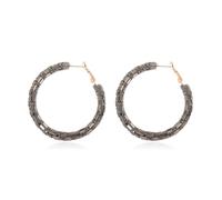Bohemian Embellished Delicate Geometric Hoop Earrings - Tribal Gypsy Lightweight Metallic Statement Cutout Filigree, Lace Detail, Crescent Moon, Floral, Metal, No Gemstone