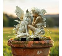 Bohemian Fairy Flower Pot Decoration, Fairy Planter Flower Pots Fairy Garden Accessories, Cute Realistic Angel Elf Fairy with Wings Flower Pot Decoration for Your Home or Garden (A)