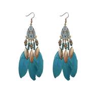 Bohemian Feather Earrings,Pendant Tassel Earrings,Exquisite Tribal - Inspired Jewelry,Handmade Natural Feather Earring