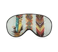 Bohemian Feather Eye Mask, Side Sleeping Mask Light Blindfold Sleeping Mask Nose Pad and Elastic Band for Children Women and Men
