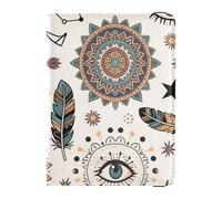 Bohemian Feather Eyes Star Beige Leather Passport Cover Holder Wallet Case Wallet Passport Holder Waterproof