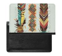 Bohemian Feather Passport Cover Protector Rfid Blocking Passport Holder Id Card Holder Secure Travel Wallet Organizer for Passport Tickets Credit Cards, style, One Size