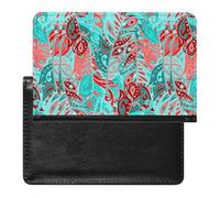 Bohemian Feather Passport Holder Travel Wallet Case Cover with Card Slot for Women Men
