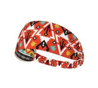 Bohemian Feather Printing Elastic Sports Headband With Stretch Band Perfect For Helmets Running Cycling Gym Workouts