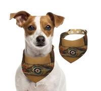 Bohemian Feather Style Cotton Dog Bandanas - Washable Cotton Handkerchief Scarf Triangle Bandana for Small Medium Large Dog,Cat, Black