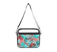 Bohemian Feather Women's Clear Crossbody Bag Fashion Purses Small Shoulder Handbags, Stadium Approved