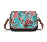 Bohemian Feather Women's Crossbody Bag Fashion Purses Small Shoulder Handbags with Adjustable Strap