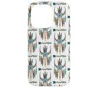 Bohemian Feathers Dreamcatcher Blue Flowers Antler Arrow Case for iPhone 14 Pro