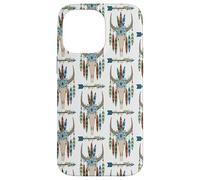 Bohemian Feathers Dreamcatcher Blue Flowers Antler Arrow Case for iPhone 14 Pro Max