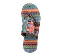 Bohemian Flip Flops for Ladies Printed Thong Sandals Vintage Pattern Soft Fabric Cushion Footbed Non Slip Sole Lightweight for Vacation Beach Casual Summer Indoor Outdoor Daily Wear Orange