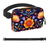 Bohemian Floral-89 Belt Bag for Men and Women Fanny Pack,Belt Bag with Adjustable Strap,Fashion Crossbody Everywhere Belt Bag for Travel Outdoors Running Hiking, Multicolor 06, 1.5x9.0x5.9in/4x23x15cm
